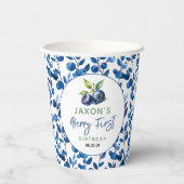 Berry eerste Blueberry 1e verjaardagsfeestje Papieren Bekers (Achterkant)