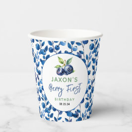 Berry eerste Blueberry 1e verjaardagsfeestje Papieren Bekers