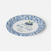 Berry eerste Blueberry 1e verjaardagsfeestje Papieren Bordje (Gekanteld)