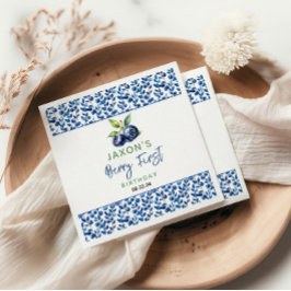 Berry eerste Blueberry 1e verjaardagsfeestje Servet