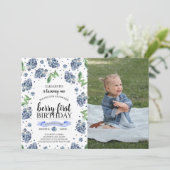 Berry Eerste Blueberry Foto Kaart (Staand voorkant)