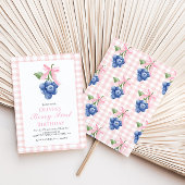 Berry Eerste Blueberry Roze Bow Coquette verjaarda Kaart
