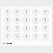 Berry Eerste bosbes verjaardag Pink Bow Gingham Ronde Sticker (Vel)