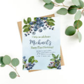 Berry Eerste bosbessenzomer Verjaardagsuitnodiging Kaart
