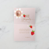 Berry eerste eerste aardbeienverjaardagsfoto bedankkaart (Binnen)