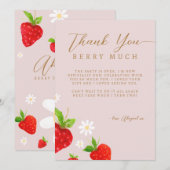 Berry eerste eerste aardbeienverjaardagsfoto bedankkaart (Voorkant / Achterkant)