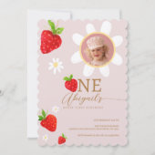 Berry eerste eerste aardbeienverjaardagsfoto kaart (Voorkant)