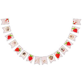 Berry eerste eerste aardbeienverjaardagsfoto vlaggetjes