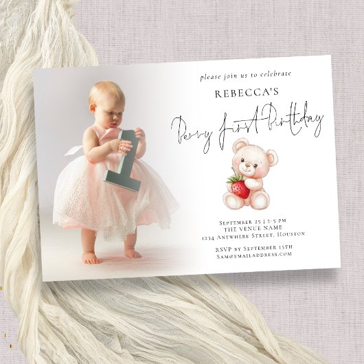 Berry eerste foto overlay 1e verjaardag kaart