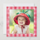 Berry eerste reus aardbei foto 1e verjaardag kaart (Achterkant)