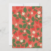 Berry Eerste Rode Aardbei Bloemen 1e Verjaardag Kaart (Achterkant)