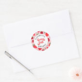 Berry eerste Schattigee 1e verjaardag Strawberry G Ronde Sticker (Envelop)