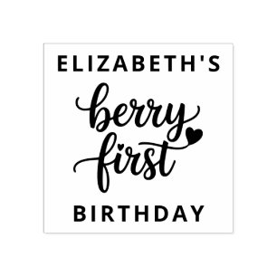 Berry eerste Schattigee 1e verjaardag Strawberry G Rubberstempel