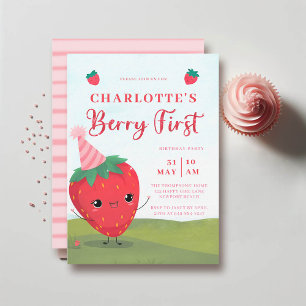 Berry Eerste Schattigee Aardbei Karakter 1e Verjaa Kaart