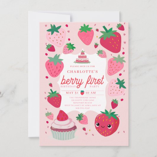 Berry Eerste Schattigee Aardbei Lijst Rood 1e Verj Kaart (Voorkant)