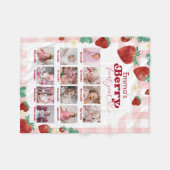 Berry eerste verjaardag 12 maanden Baby foto Fleece Deken (Voorkant (Horizontaal))