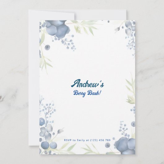 Berry eerste verjaardag! 1e Jubileum Partij Kaart (Achterkant)