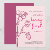 Berry Eerste Verjaardag 1e Verjaardag Aardbei Kaart (Voorkant / Achterkant)