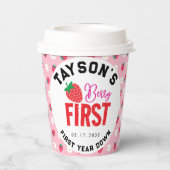 Berry Eerste Verjaardag 1e Verjaardag Aardbei Papieren Bekers (Achterkant)
