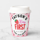 Berry Eerste Verjaardag 1e Verjaardag Aardbei Papieren Bekers (Voorkant)