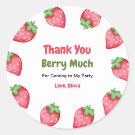 Berry eerste verjaardag 1e verjaardag Dank u Ronde Sticker