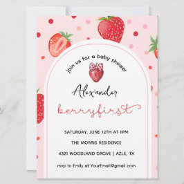 Berry eerste verjaardag, 1e verjaardag feestmeisje kaart