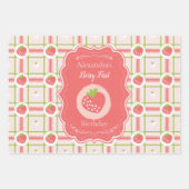 Berry Eerste Verjaardag 1e Verjaardag Inpakpapier Vel (Voorkant)