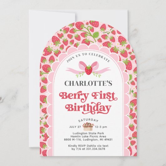 Berry Eerste Verjaardag 1e Verjaardag Kaart (Voorkant)