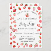 Berry Eerste Verjaardag 1e Verjaardag Kaart (Voorkant / Achterkant)