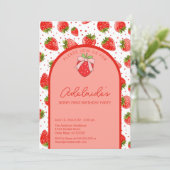 Berry Eerste Verjaardag 1e Verjaardag Strawberry P Kaart (Staand voorkant)