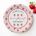 Berry Eerste Verjaardag 1e Verjaardag Strawberry P Papieren Bordje<br><div class="desc">Berry Eerste Verjaardag 1e Verjaardag Aardbei Party Paper Borden</div>