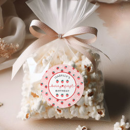 Berry Eerste Verjaardag 1e Verjaardag Strawberry P Ronde Sticker