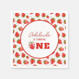 Berry Eerste Verjaardag 1e Verjaardag Strawberry P Servet