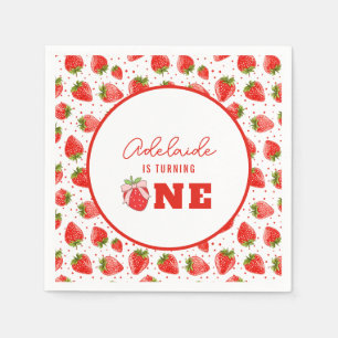 Berry Eerste Verjaardag 1e Verjaardag Strawberry P Servet