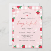 Berry Eerste Verjaardag 1e Verjaardag Uitnodiging (Voorkant)