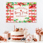 Berry eerste verjaardag - Aardbei 1e b Spandoek