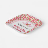 Berry Eerste Verjaardag Aardbei 1e Verjaardag 7" Papieren Bordje (Gebogen)