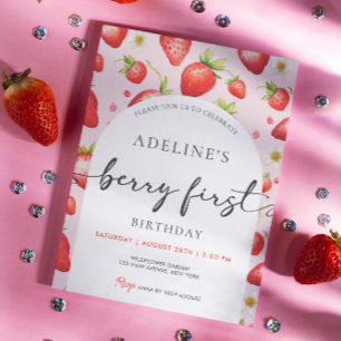 Berry Eerste Verjaardag Aardbei 1e Verjaardag Fees Kaart