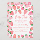 Berry Eerste Verjaardag Aardbei 1e Verjaardag Kaart (Voorkant / Achterkant)