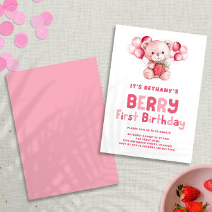 Berry Eerste Verjaardag Aardbei 1e Verjaardag Kaart