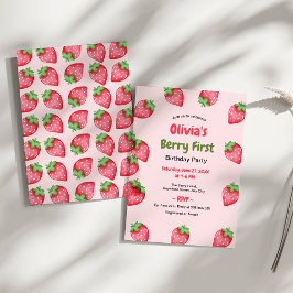 Berry Eerste Verjaardag Aardbei 1e Verjaardag Kaart