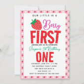 Berry Eerste Verjaardag Aardbei 1e Verjaardag Kaart (Voorkant)