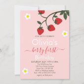 Berry Eerste Verjaardag Aardbei 1e Verjaardag Kaart (Voorkant)