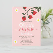 Berry Eerste Verjaardag Aardbei 1e Verjaardag