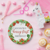 Berry Eerste Verjaardag Aardbei 1e Verjaardag Papieren Bordje (Feest)