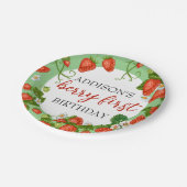 Berry Eerste Verjaardag Aardbei 1e Verjaardag Papieren Bordje (Gekanteld)