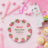 Berry Eerste Verjaardag Aardbei 1e Verjaardag Papieren Bordje (Feest)