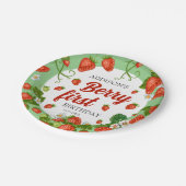 Berry Eerste Verjaardag Aardbei 1e Verjaardag Papieren Bordje (Gekanteld)