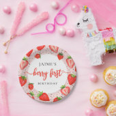 Berry Eerste Verjaardag | Aardbei 1e verjaardag Papieren Bordje (Feest)