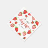 Berry Eerste Verjaardag | Aardbei 1e verjaardag Servet (Hoek)